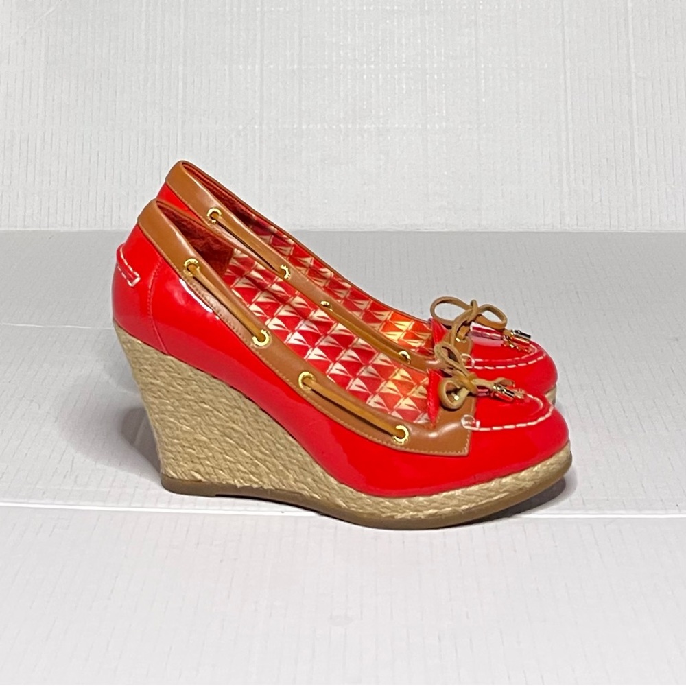 Milly x Top Slider Patent Leather Wedge Loafers - Picture 10 of 11